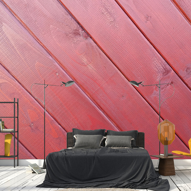Wood Grain Stain-Resistant Wall Covering Personalized Minimalist Wall Mural for Bedroom