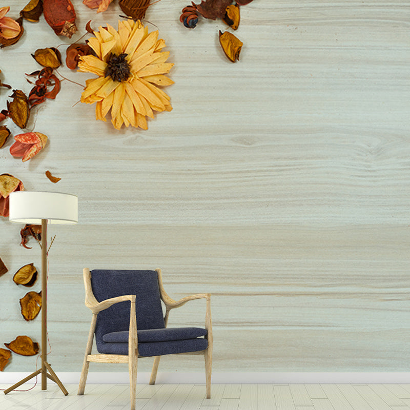 Wood Grain Mural Whole Wall Covering for Sitting Room, Personalized Size Available