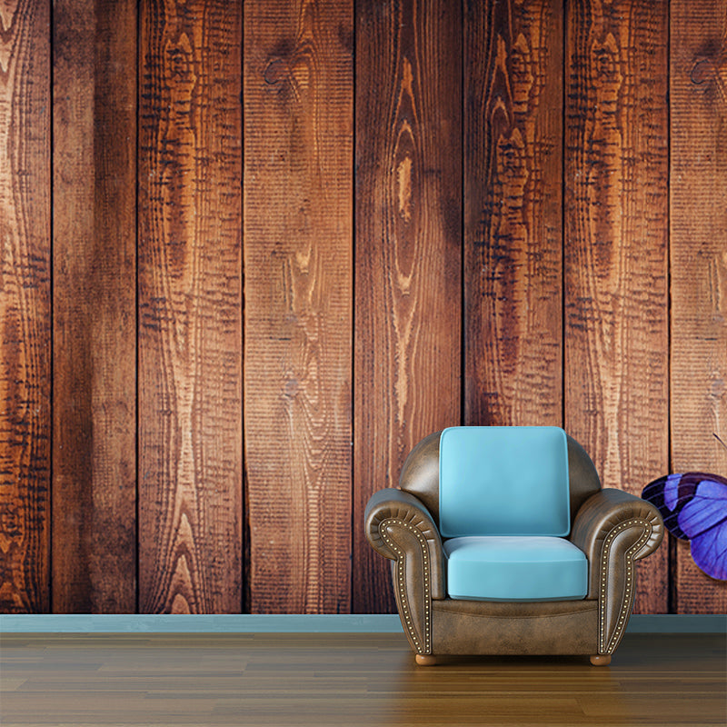 Wood Grain Wall Mural Full Size Wall Covering for Coffee Shop Decoration