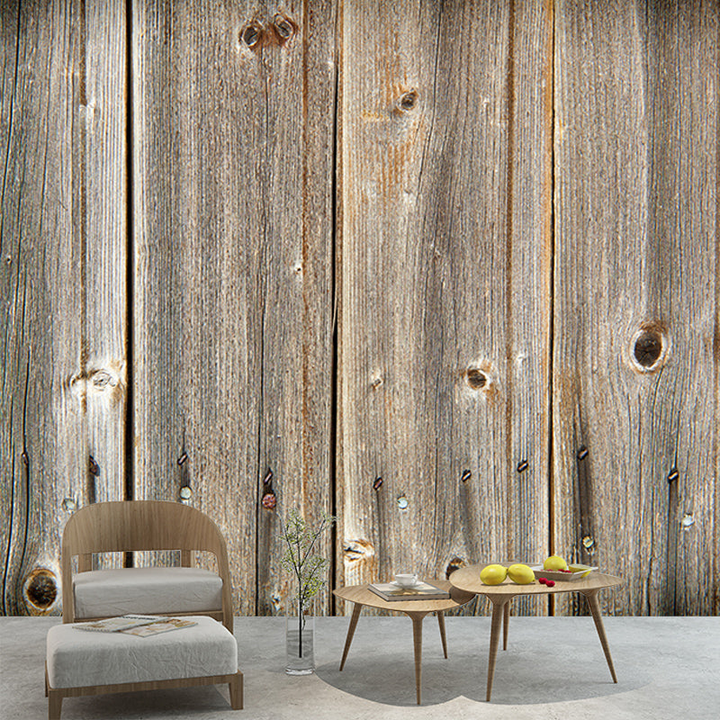 Wood Grain Wall Mural Full Size Wall Covering for Coffee Shop Decoration