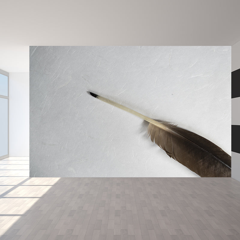 Feather Mural Wallpaper Moisture Resistant Wall Art for Girl's Bedroom