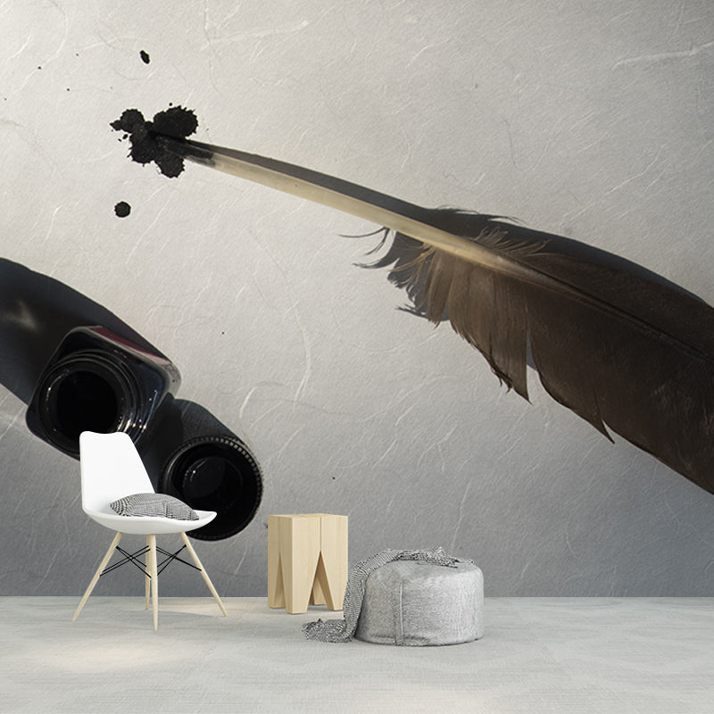 Feather Mural Wallpaper for Living Room Decor, Water Resistant, Made to Measure