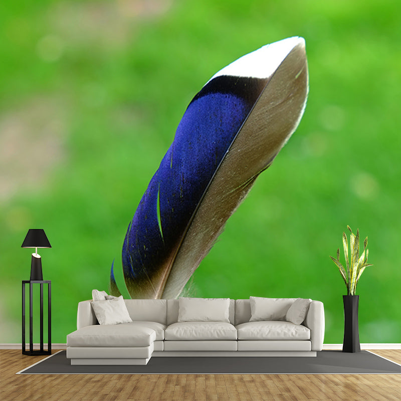 Light Feather Mural Wallpaper Minimalist Wall Covering for Sitting Room Decoration