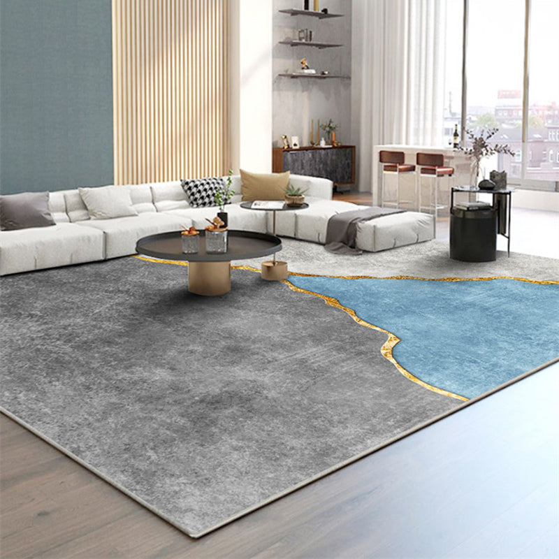 Gorgeous Carpet Trendy Gray Tone Polyester Area Rug Stain Resistant Carpet for Living Room