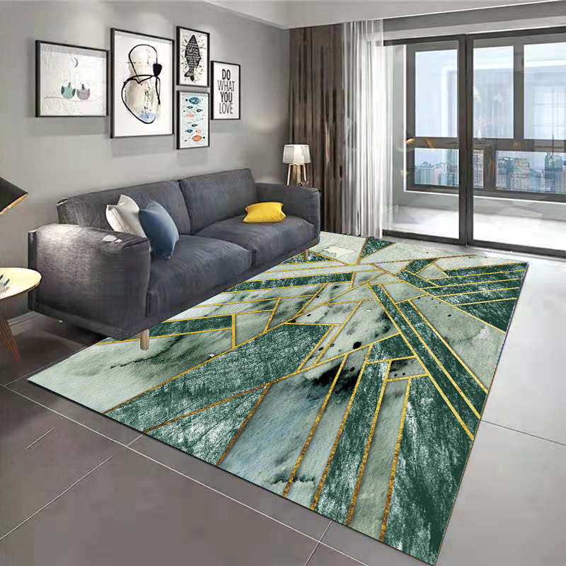 Orange Powder Modern Carpet PVC Striped Carpet Washable Carpet for Living Room