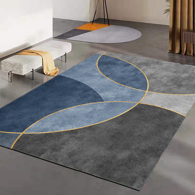 Orange Powder Modern Carpet PVC Striped Carpet Washable Carpet for Living Room