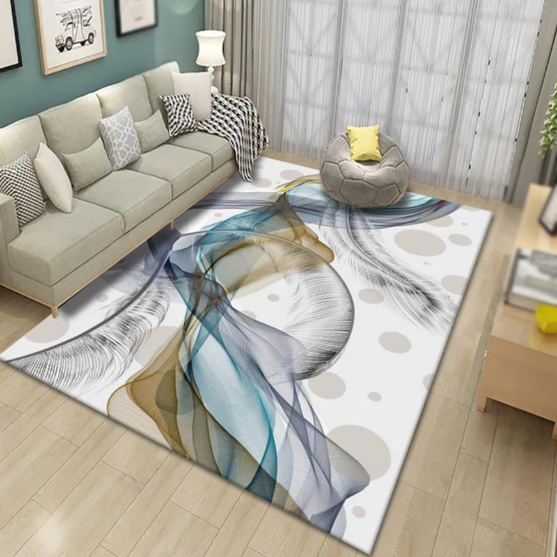 Contemporary Indoor Rug Trendy Area Carpet Polyester Stain Resistant Rug for Living Room