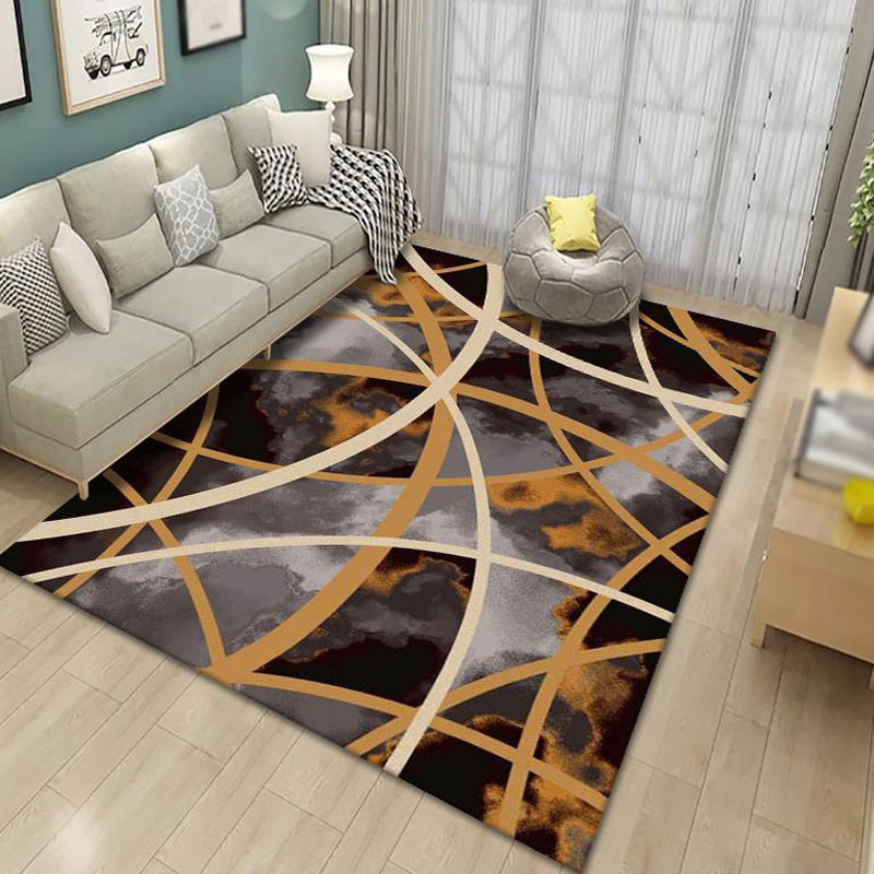 Contemporary Indoor Rug Trendy Area Carpet Polyester Stain Resistant Rug for Living Room