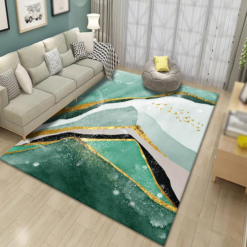 Contemporary Indoor Rug Trendy Area Carpet Polyester Stain Resistant Rug for Living Room