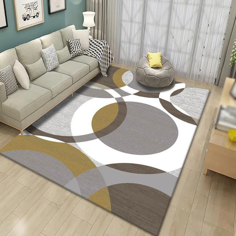Contemporary Indoor Rug Trendy Area Carpet Polyester Stain Resistant Rug for Living Room