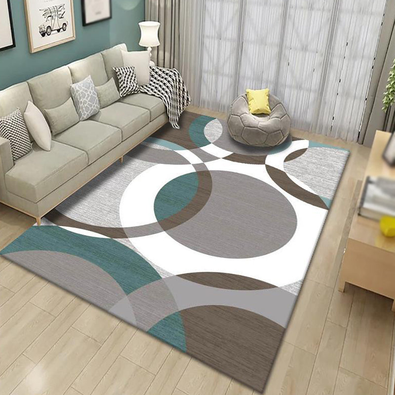 Contemporary Indoor Rug Trendy Area Carpet Polyester Stain Resistant Rug for Living Room