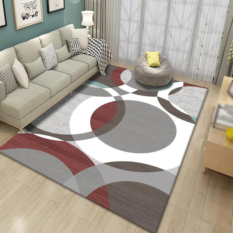 Contemporary Indoor Rug Trendy Area Carpet Polyester Stain Resistant Rug for Living Room