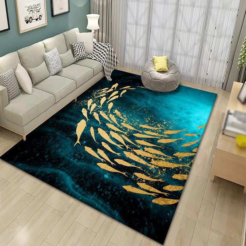 Contemporary Indoor Rug Trendy Area Carpet Polyester Stain Resistant Rug for Living Room