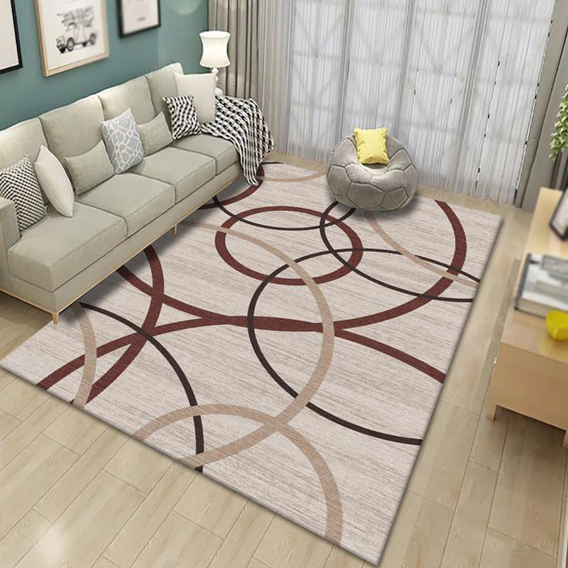 Contemporary Indoor Rug Trendy Area Carpet Polyester Stain Resistant Rug for Living Room
