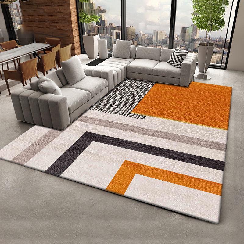 Simplicity Houndstooth Pattern Rug Polyester Carpet Stain Resistant Indoor Rug for Home Decoration