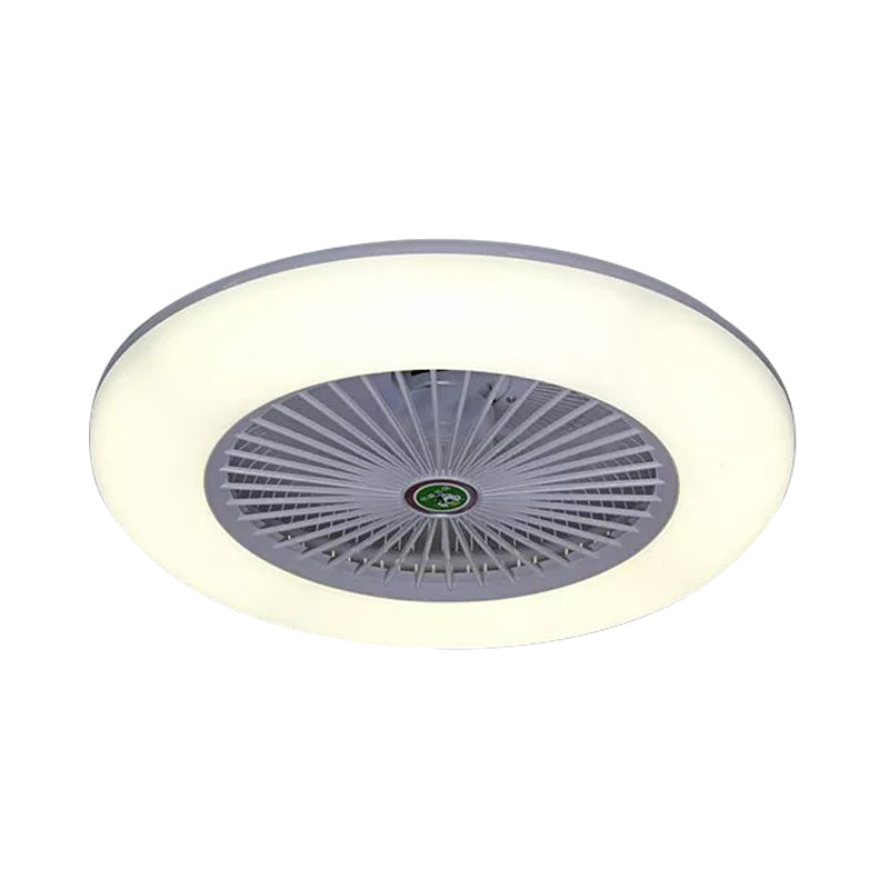 Luz de ventilador de metal de donas Lámpara de luz simple 21.5 "W LED SEMI SEMI SEMPLACIÓN LED EN NEGRO/BLANCO/GRIS CON TOYA ACRYLIC, 5 HOJAS