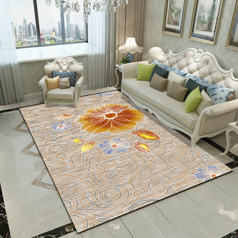 Fancy Modern Rug Plant Patroon Polyester Area Tapijten Resistent gebied Tapijt voor thuisdecoratie