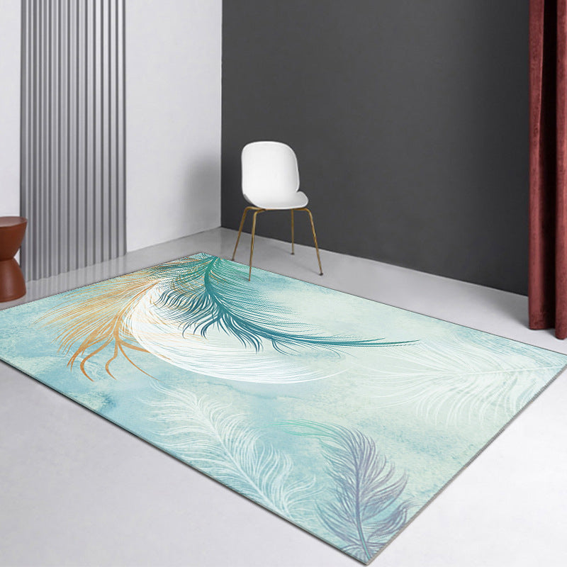 Gorgeous Living Room Carpet Trendy Gray Polyester Area Rug Indoor Rug with Non-Slip Backing