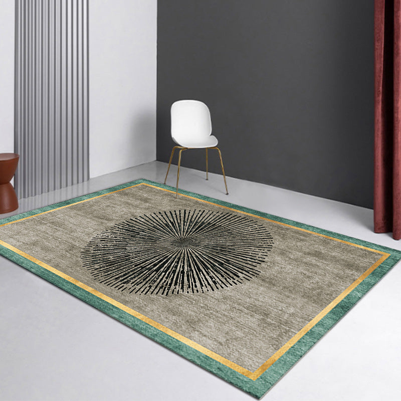Gorgeous Living Room Carpet Trendy Gray Polyester Area Rug Indoor Rug with Non-Slip Backing