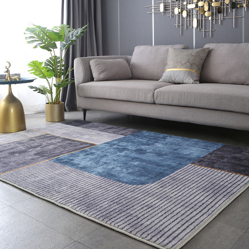 Purple Modern Carpet Blending Abstract Graphic Carpet Stain Resistant Carpet for Living Room