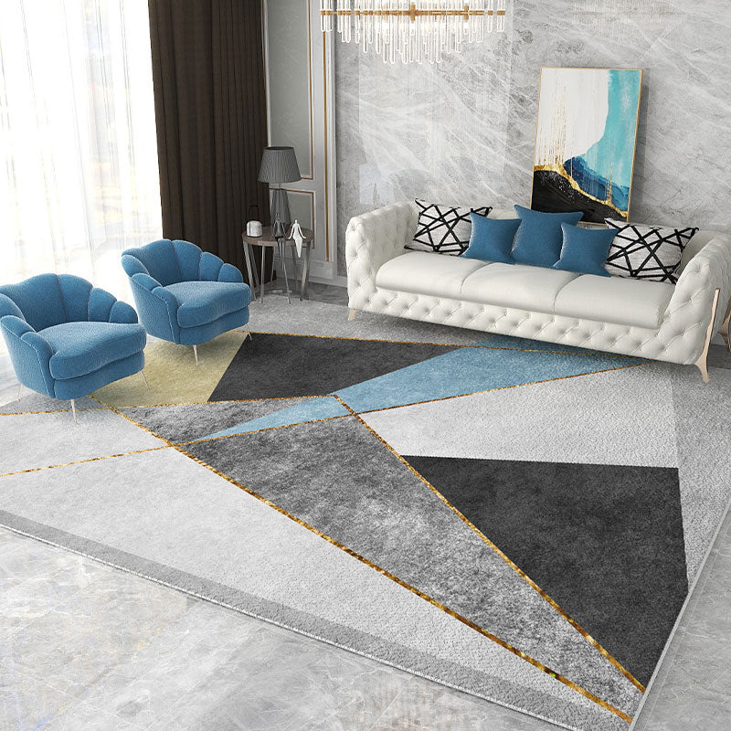 Simplicity Washable Carpet Modern Area Rug Polyester Stain Resistant Area Rug for Home Decor