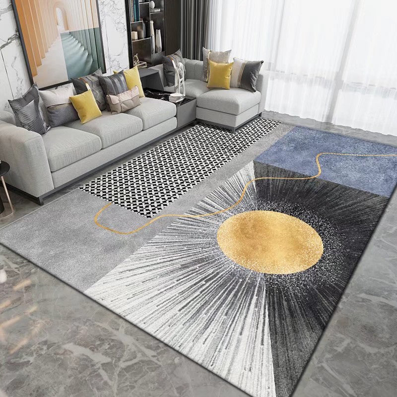 Luxury Area Carpet Modern Indoor Rug Non-Slip Backing Polyester Carpet for Living Room