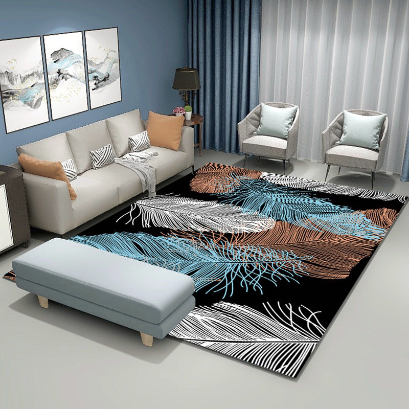 Moderne veren bedrukt tapijt polyester gebied tapijt huisdiervriendelijke binnenvleinik voor woningdecoratie