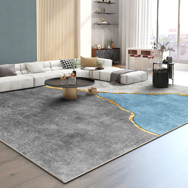 Minimalistisch binnenvleedkleed Contrastpaneel Ruug Polyester Stain Resistent gebied Tapijt voor woonkamer