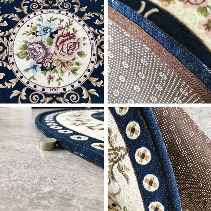 Fancy Modern Carpet Flower Pattern Polyester Area Rug Stain Resistant Rug for Home Decor