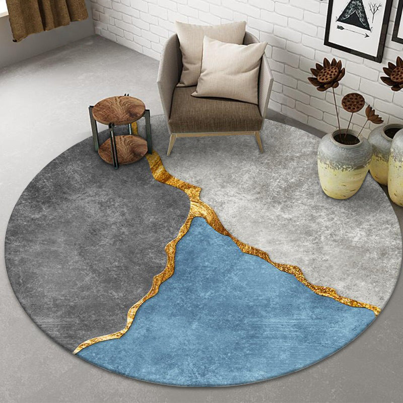 Gorgeous Round Area Carpet Leisure Polyester Area Rug Stain Resistant Indoor Rug for Living Room