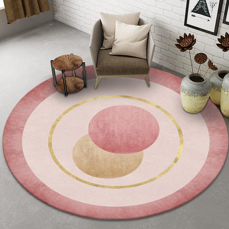 Gorgeous Round Area Carpet Leisure Polyester Area Rug Stain Resistant Indoor Rug for Living Room