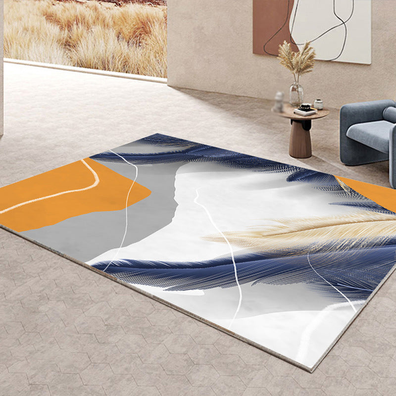 Modern Flowing Swirls Print Rug Polyester Indoor Carpet Stain Resistant Carpet for Home Decoration