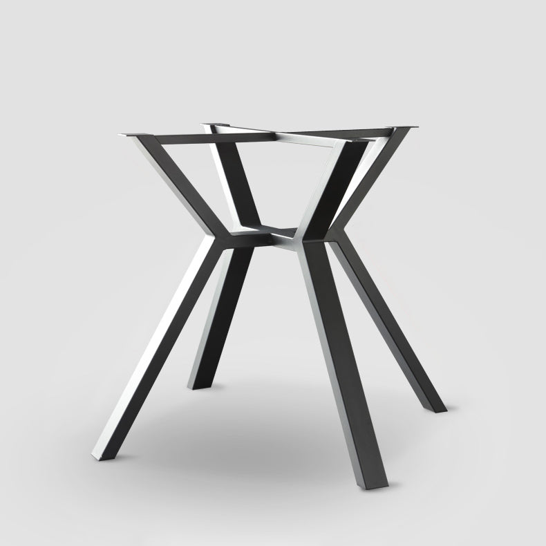 Vierkante industriële eettafel Zwarte vaste tafel met gesinterde steen