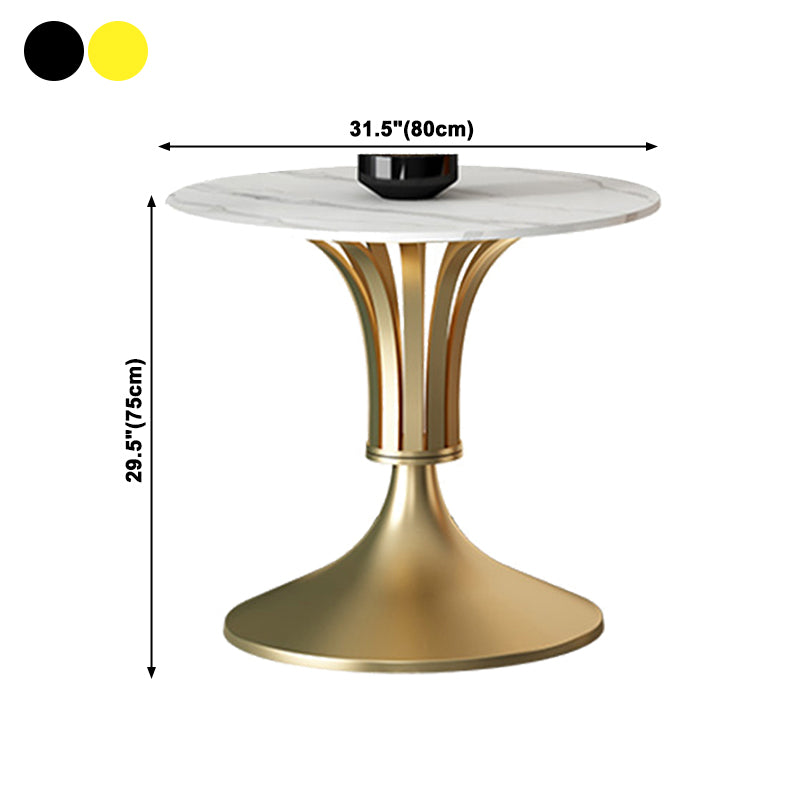 Mesa de comedor de piedra sinterizada Mesa base de un solo pedestal de lujo para comedor