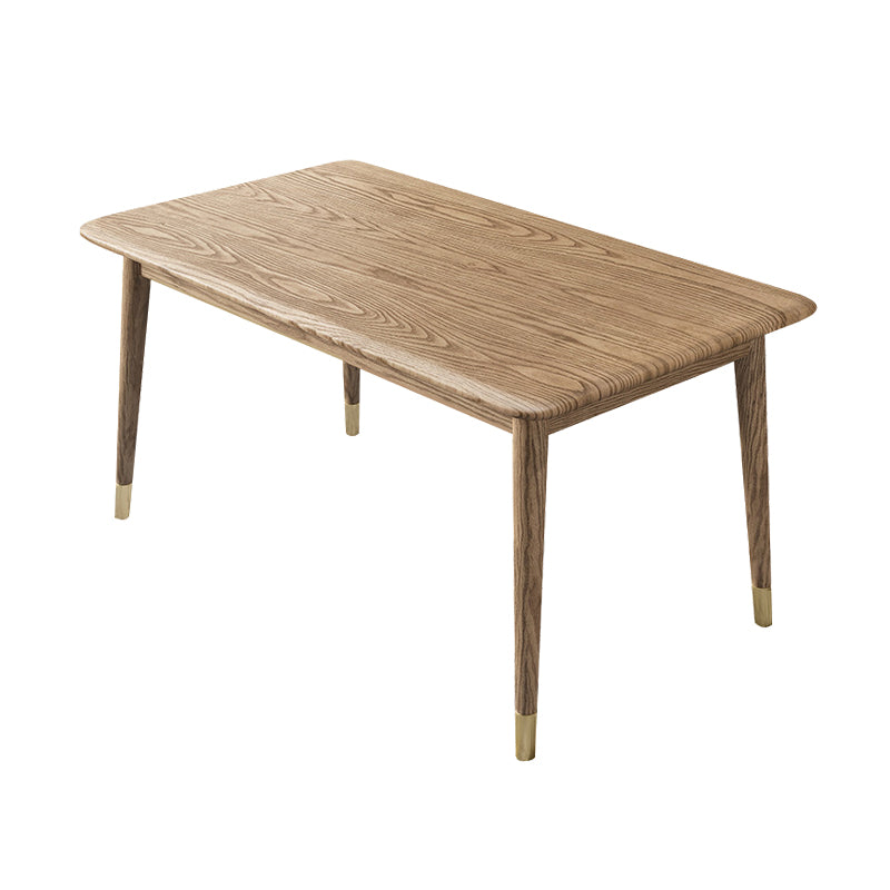 Ash Wood Dining Table Luxury Style 4 Legs Base Solid Wood Table for Dining Room