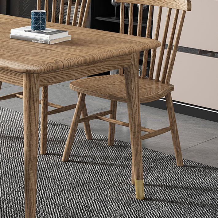 Ash Wood Dining Table Luxury Style 4 Legs Base Solid Wood Table for Dining Room
