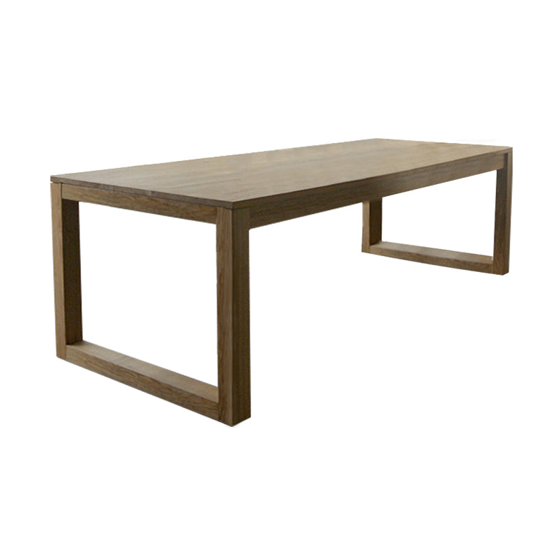 Rectangle Simplicity Dining Table Pine Solid Wood Table with Double Pedestal for Dining Room