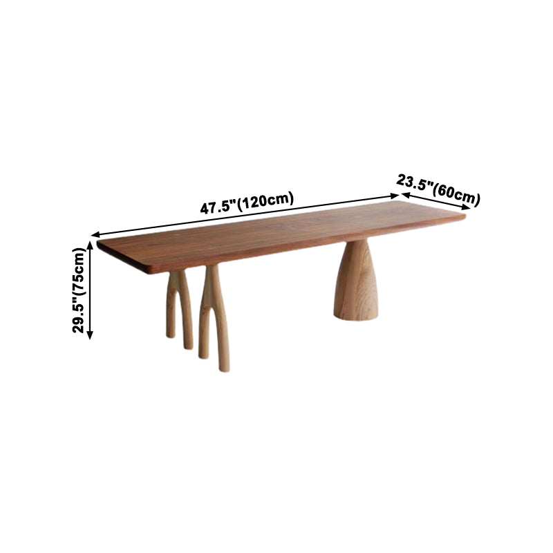 Mesa de comedor rectangular de lujo tradicional, mesa de madera maciza de pino con 3 patas para comedor