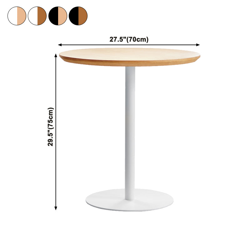 Table de salle à manger décontractée à base de tulipe ronde, table fixe quadricolore avec bois massif
