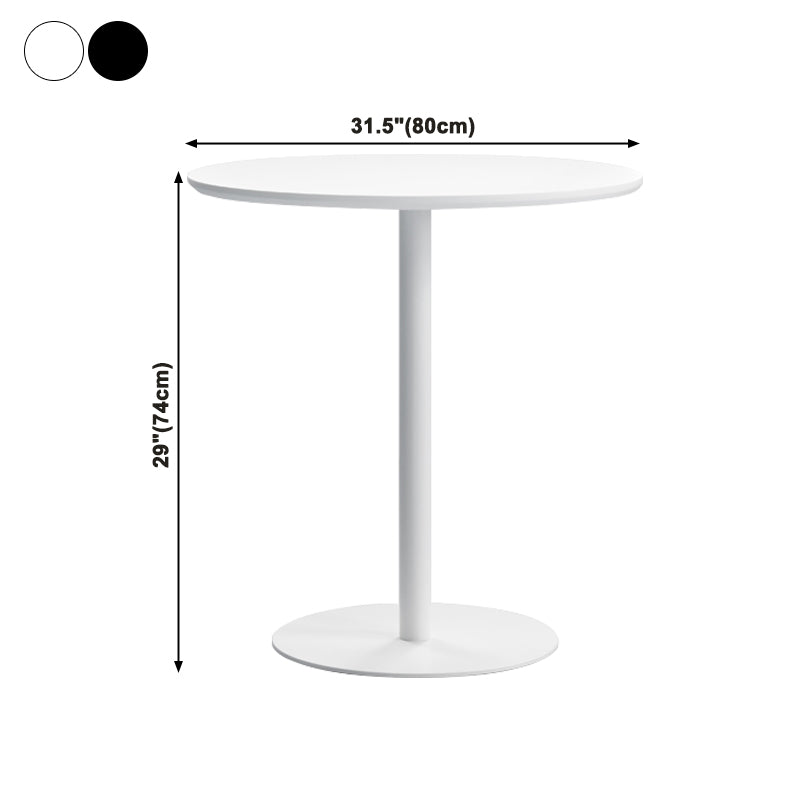Table de salle à manger décontractée à base de tulipe ronde, table fixe quadricolore avec bois massif