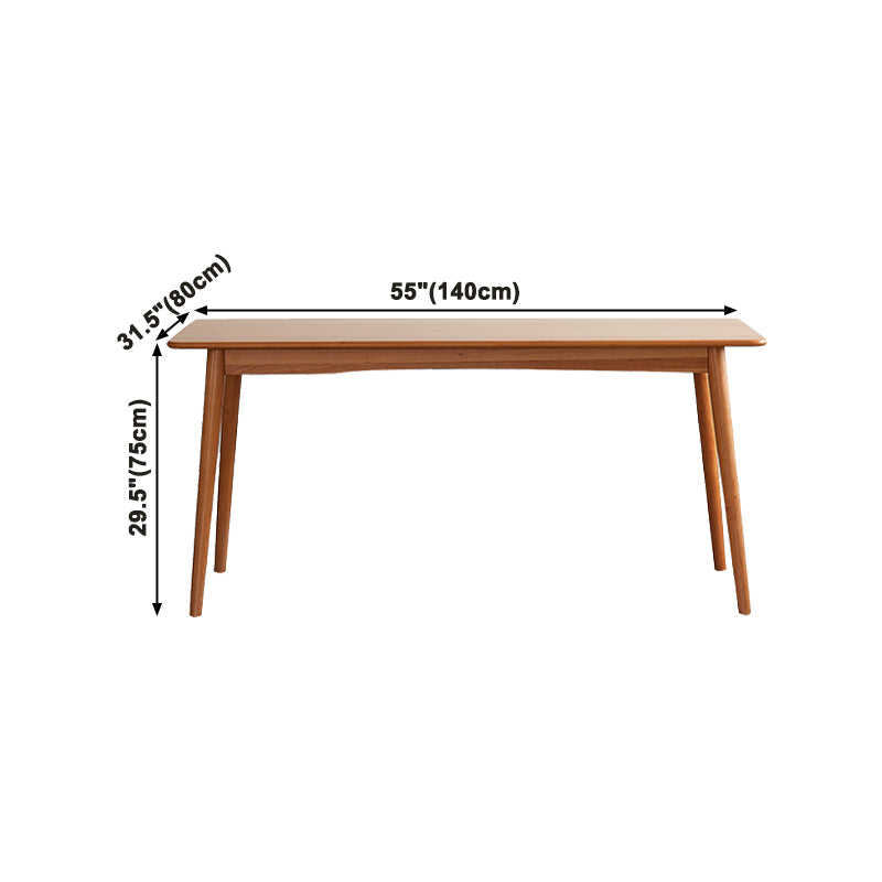 Traditional Luxury Rectangle Dining Table Solid Wood Table with 4 Legs for Dining Room