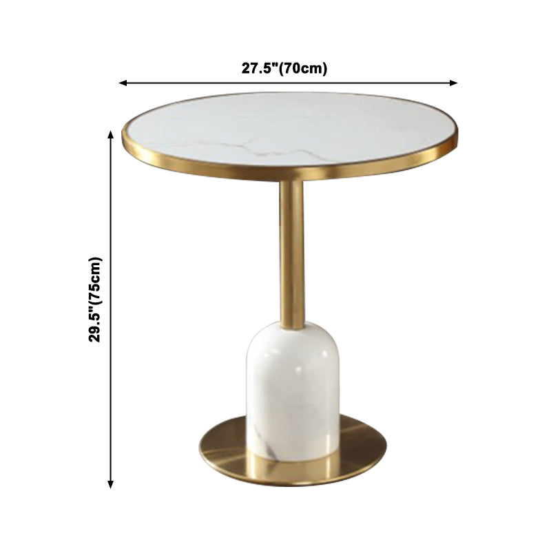 Mesa de comedor de piedra sinterizada de forma redonda, mesa con pedestal Glam para comedor
