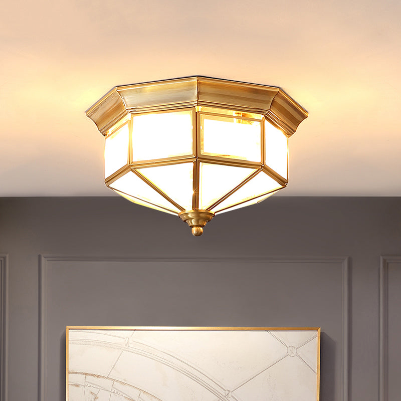 Dispositivo de fijación del techo interior de cobre de la colonia de lámparas de techo geométrico de vidrio esmerilado