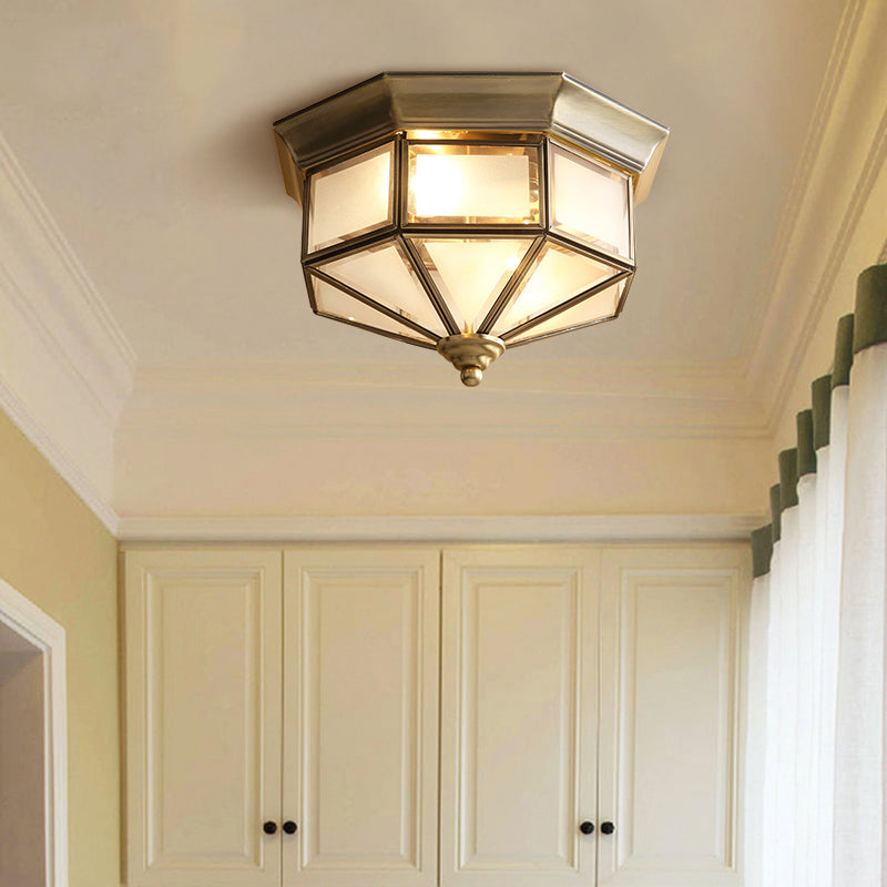 Dispositivo de fijación del techo interior de cobre de la colonia de lámparas de techo geométrico de vidrio esmerilado