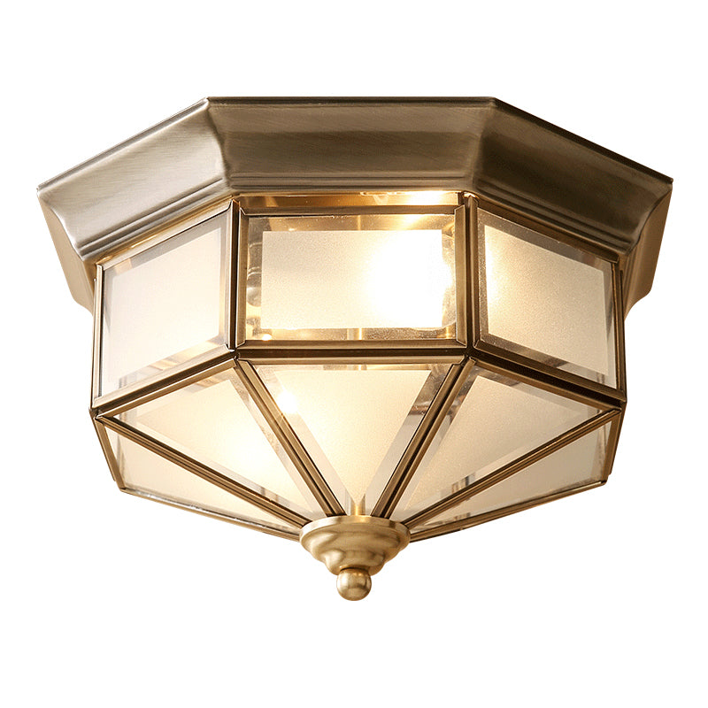 Dispositivo de fijación del techo interior de cobre de la colonia de lámparas de techo geométrico de vidrio esmerilado