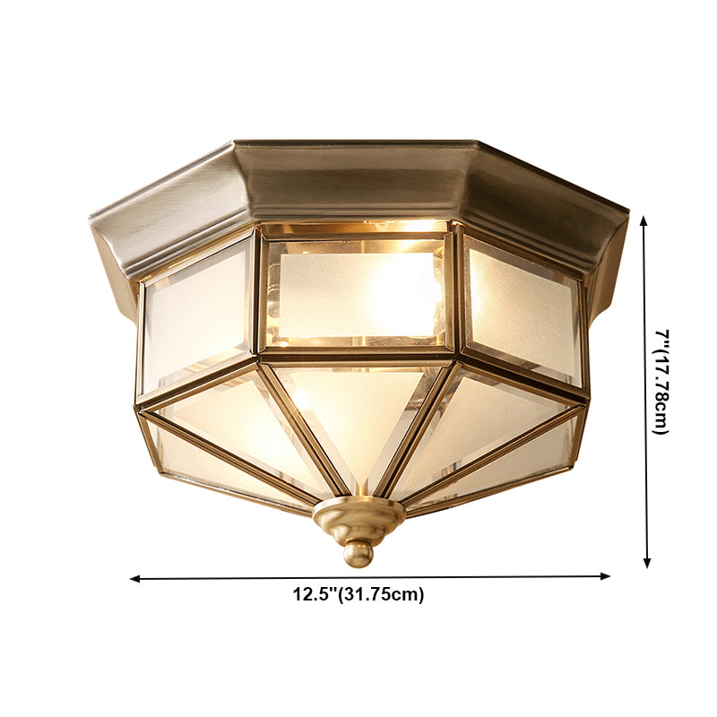 Dispositivo de fijación del techo interior de cobre de la colonia de lámparas de techo geométrico de vidrio esmerilado