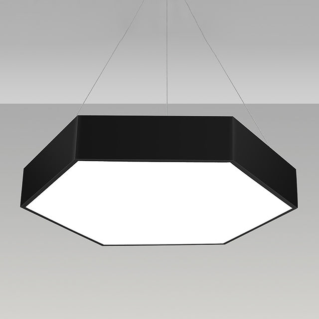 Plafonnier LED de forme hexagonale en fer moderne, 1 lumière, montage encastré pour bureau