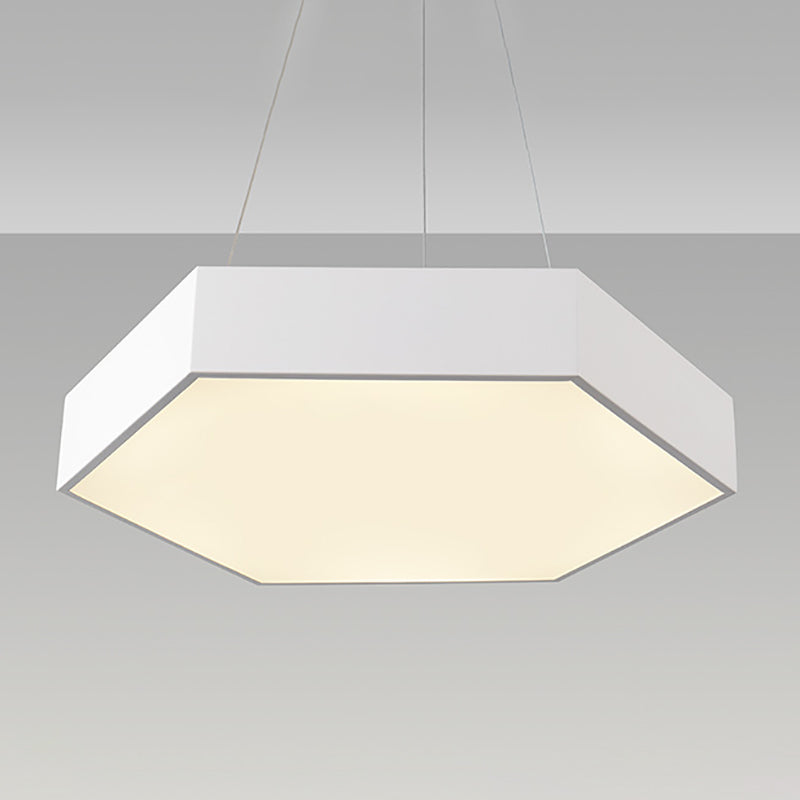 Plafonnier LED de forme hexagonale en fer moderne, 1 lumière, montage encastré pour bureau