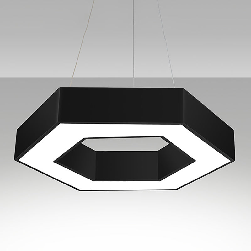 Plafonnier LED de forme hexagonale en fer moderne, 1 lumière, montage encastré pour bureau