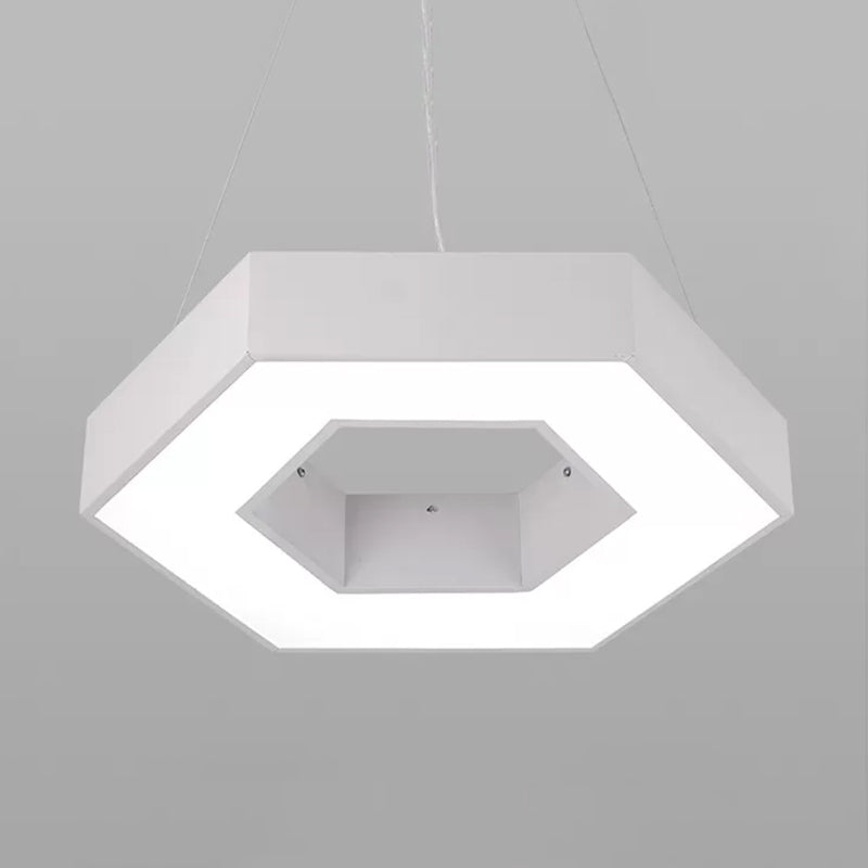 Plafonnier LED de forme hexagonale en fer moderne, 1 lumière, montage encastré pour bureau